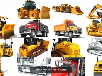 Construction Vehicles 3D Model Pack