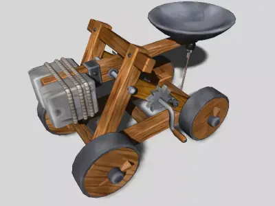Old catapult Low-poly 3D model