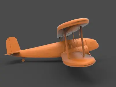 Curtiss-Wright orange biplane 3D print model