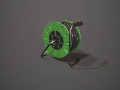 Black and Green Extension Cable Low-poly 3D model