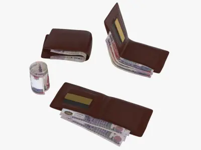 Egypt 200 Pounds Wallet Money Purse 3D model