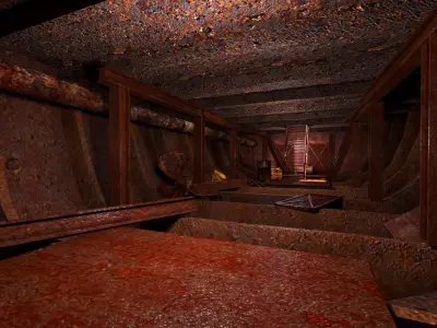 Interior of Old Abandoned Ship 3D model