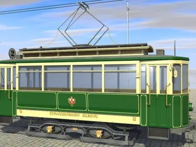Old Tram 3D model purchase