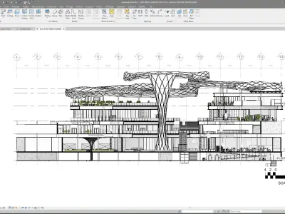 Shopping Center in Revit with ParametricStructure -Documentation 3D model