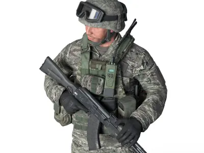 MILITARY Game Ready Croatian Soldier Character Low-poly 3D model