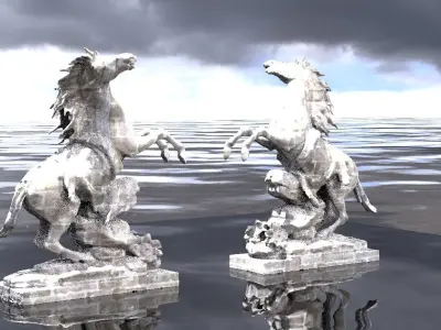 Horse Statue mirrored design 3D model
