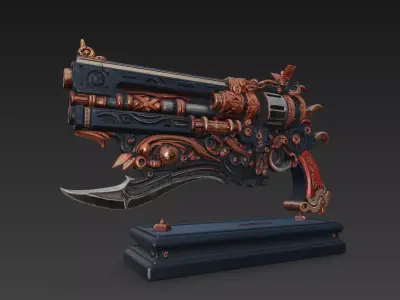 Fantasy - style Gun 3D model