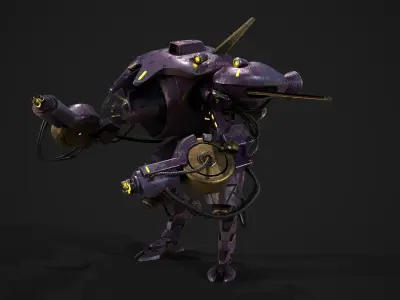 Mech-Robot robot with eyes Low-poly 3D model