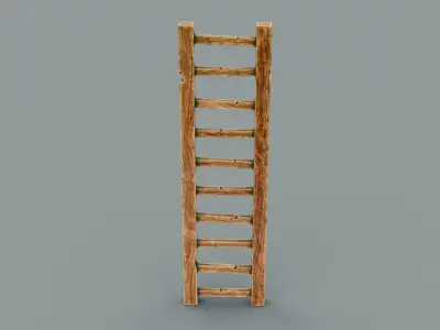 Farm Fence Set Low-poly 3D model