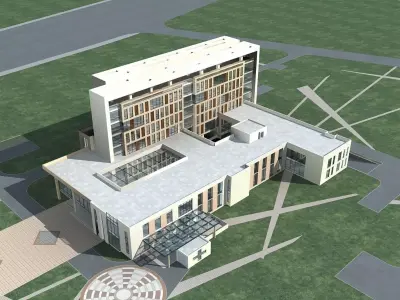 Hospital Building 3D model 12
