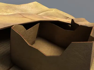 Cardboard Junk Low-poly 3D model