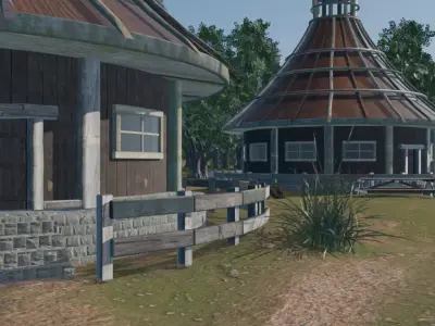 Tribal Village In Nature 3D model