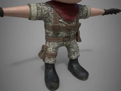 MIlitary Man Low-poly 3D model