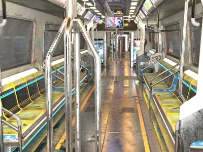 Sci-Fi Futuristic Metro Train Fully Rigged  High-Detail 3D model