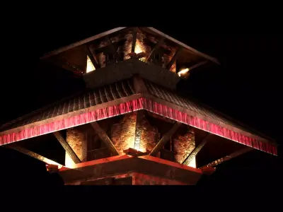 Nepali Pagoda Temple Low-poly 3D model