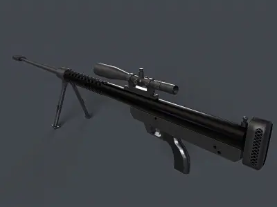 Shaher Iranian heavy rifle Low-poly 3D model
