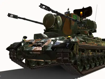flakpanzer gepard br Low-poly 3D model