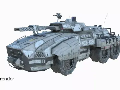 Sci-Fi Tank PBR Low-poly 3D model
