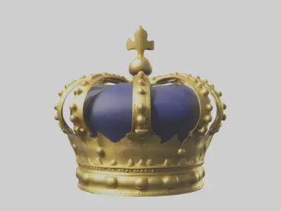 Gold Crown Model Low-poly 3D model