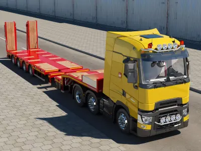 Renault T FlatBed Trailer 3D model