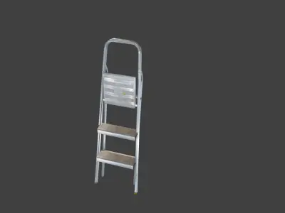 Aluminum Ladder Low-poly 3D model