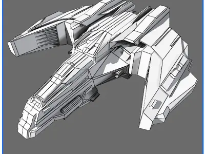 SciFi Army Human SpaceShips 01 Low-poly 3D model