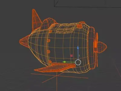 Game ready aeroplane toy airplane flying in air Low-poly 3D model