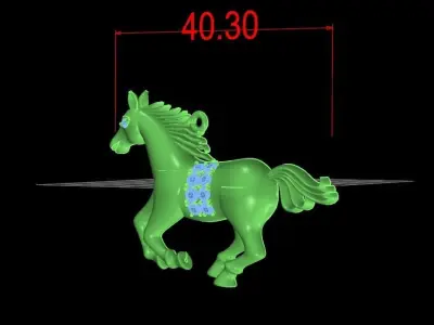 horse pendant 3D print model