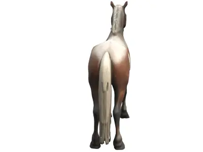 Viking era horse game model Low-poly 3D model