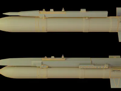 Modern soviet plane air missile  3D model