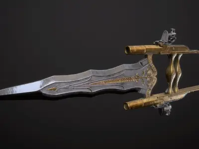 BUTTERFLY ASSASSIN - Flintlock Katar Low-poly 3D model