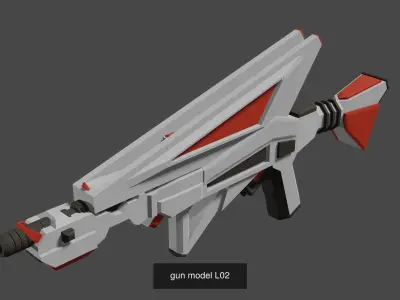 gun model-lowpoly 3D Model Pack