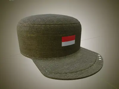 Military Service Cap High Detailed 01 3D model