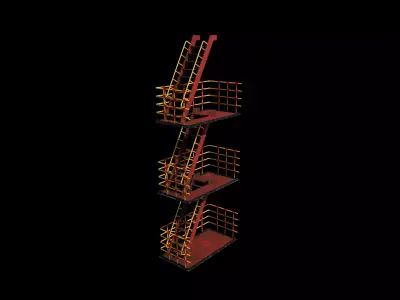 Fire escape stairs 3D model purchase