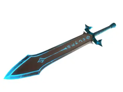 Runic greatsword Low-poly 3D model purchase
