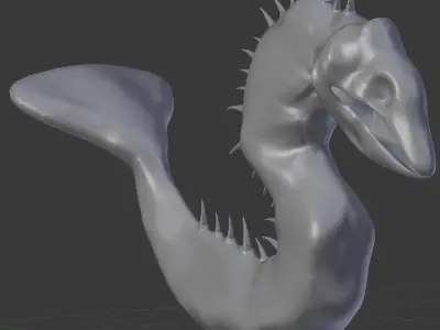 Monster Fish Skull Head 3D model
