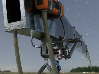 Fire-Spitting mechanical Scythe 3D model