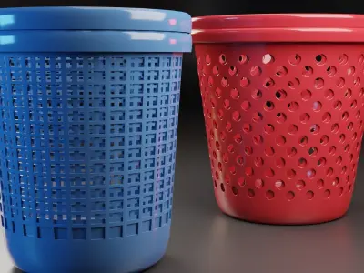 Plastic Basket Low-poly 3D model purchase
