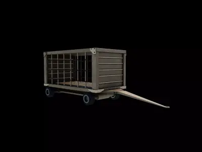 Airport closed baggage trailer  3D model