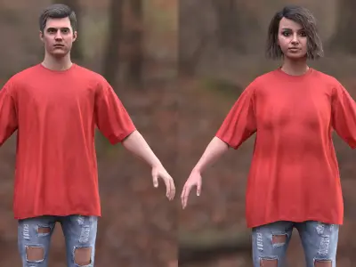  Man and Woman in Casual Outfit 1 