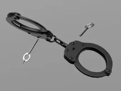 Handcuffs black Low-poly 3D model