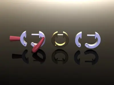 Simple Square Hoop Earring Size Small 3D print model