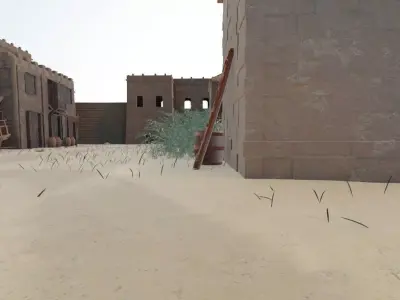 Desert Fortified Town 3D model