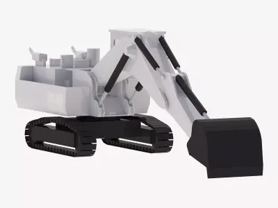 Excavator Mining RH90C-b Simplified Low-poly 3D model