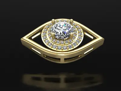 Devil Eye pendant with diamonds 3D print model
