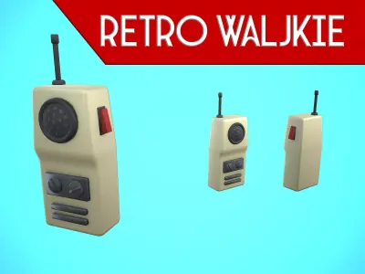 RETRO WALKIE CARTOON STYLIZED Low-poly 3D model