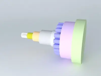 Cable colorful light bulb Free 3D model