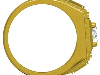 Antique Round Diamond Engagement Ring for Men 3D print model