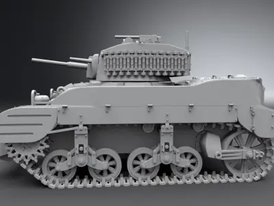 M5A1 Stuart Scale Model 3D print model