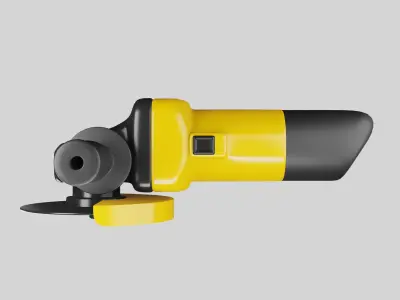Yellow angle grinding machine tool 3D model